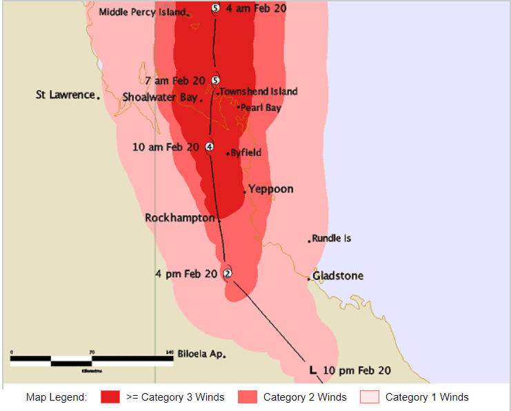 Cyclone marcia track map