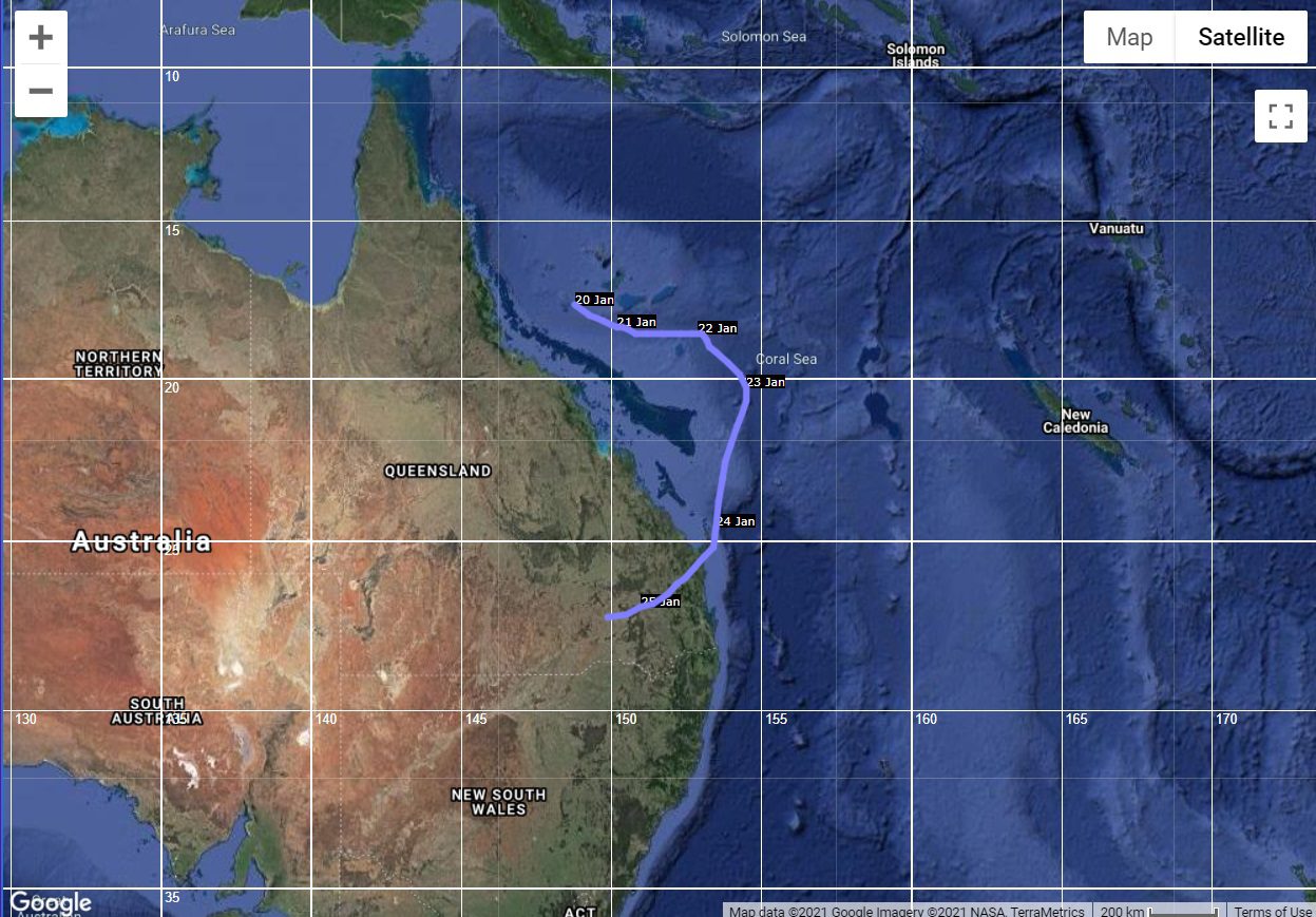 Cyclone wanda track map queensland