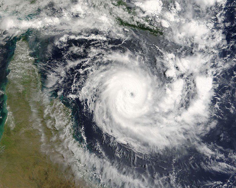 Tropical cyclone ingrid p east of the cape york peninsula australia