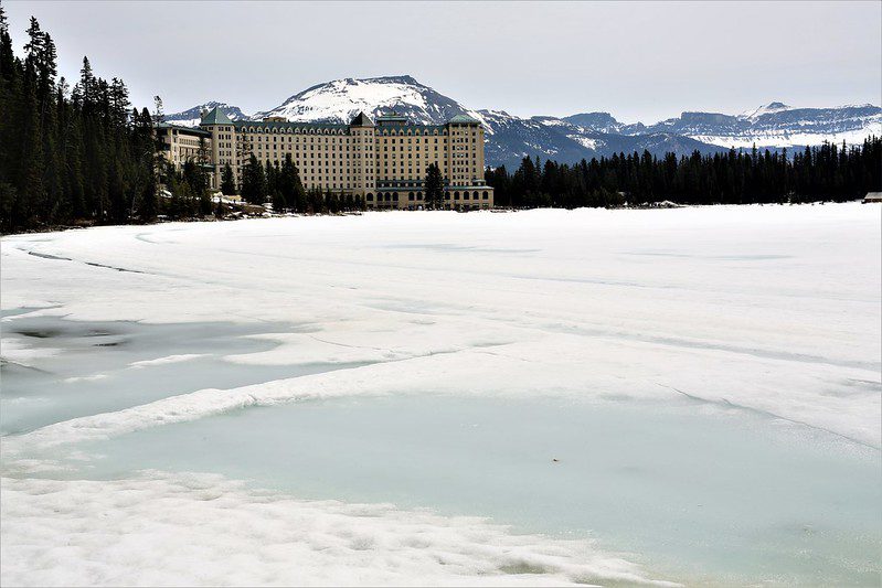 Lake Louise frozen over
