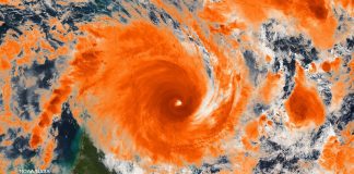 Tropical Cyclone Ita Off Shore Queensland Australia