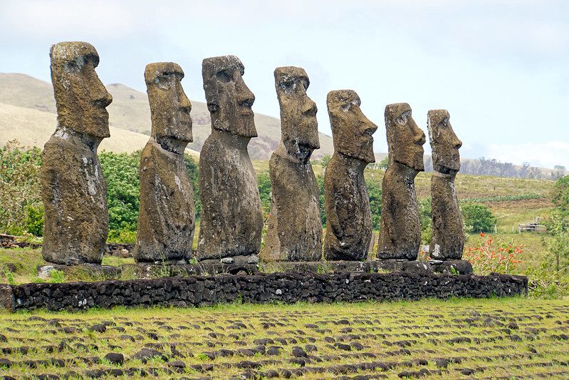 The moai statues of easter island