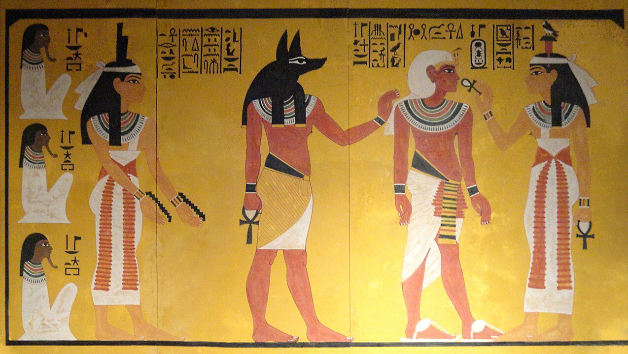 Replicate of the south wall of the burial chamber at the tomb of tutankhamun valley of the kings thebes