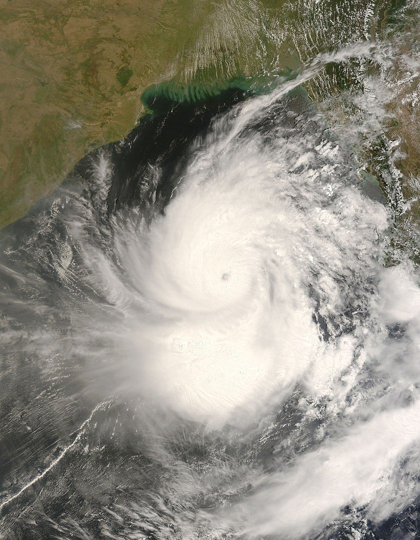 Very severe cyclonic storm nargis seen from modis on the terra satellite at z may
