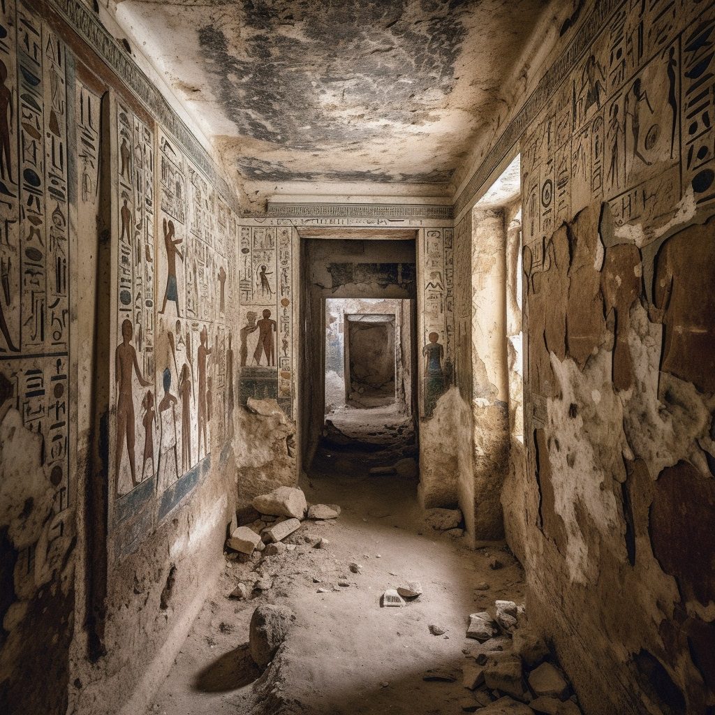Looted mummy tomb