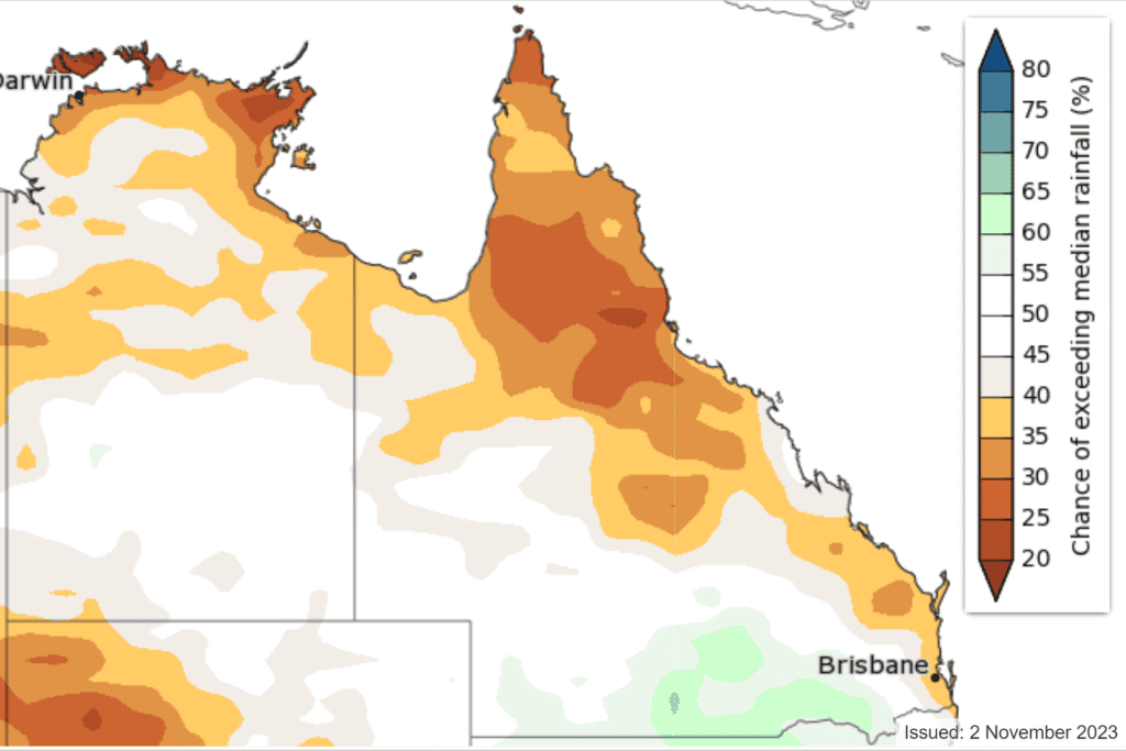 QLD rainfall weather forecast for Summer 2023 2024
