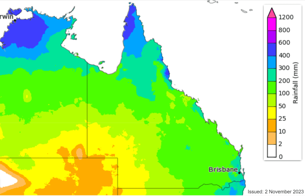 QLD rainfall weather forecast for Summer 2023 2024